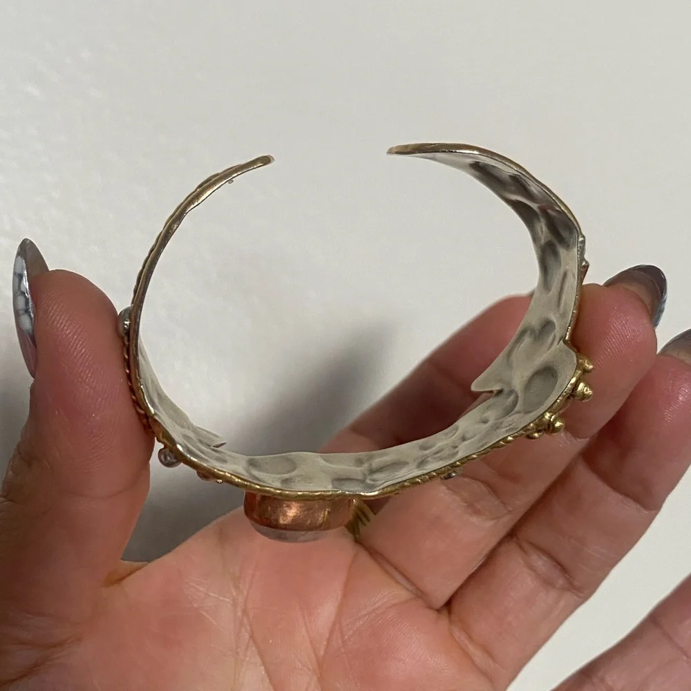 Rose quart Women's cuff Bracelet - Picture 4 of 9